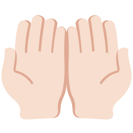 Долоні човником: дуже світлий тон шкіри для Twitter (X) Twemoji 15.0.3