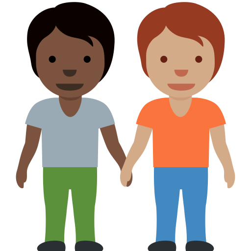 Люди, держащиеся за руки: очень темный тон кожи средний тон кожи для Twitter (X) Twemoji 15.0.3