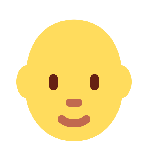 Дорослий: без волосся для Twitter (X) Twemoji 15.0.3