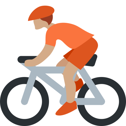 Велосипедист: середній тон шкіри для Twitter (X) Twemoji 15.0.3
