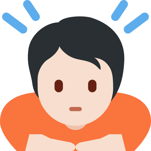 Людина кланяється: дуже світлий тон шкіри для Twitter (X) Twemoji 15.0.3
