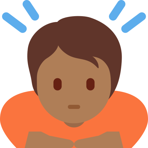 Человек кланяется: темный тон кожи для Twitter (X) Twemoji 15.0.3