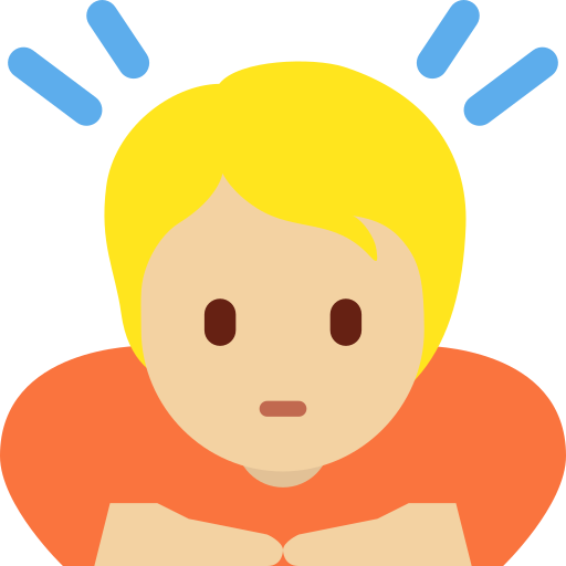 Людина кланяється: світлий тон шкіри для Twitter (X) Twemoji 15.0.3