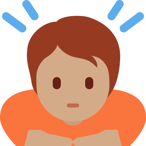 Человек кланяется: средний тон кожи для Twitter (X) Twemoji 15.0.3