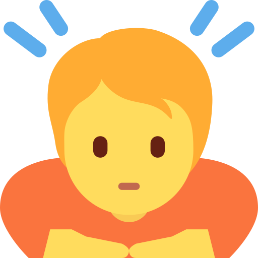 Человек кланяется для Twitter (X) Twemoji 15.0.3