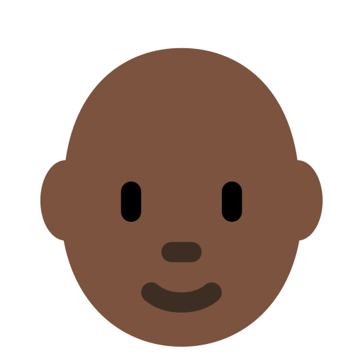 Взрослый: очень темный тон кожи без волос для Twitter (X) Twemoji 15.0.3