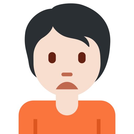 Нахмурившийся человек: очень светлый тон кожи для Twitter (X) Twemoji 15.0.3