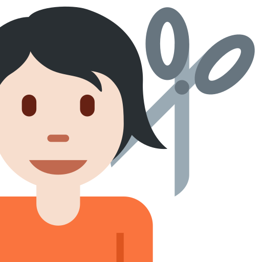 Людина у перукаря: дуже світлий тон шкіри для Twitter (X) Twemoji 15.0.3