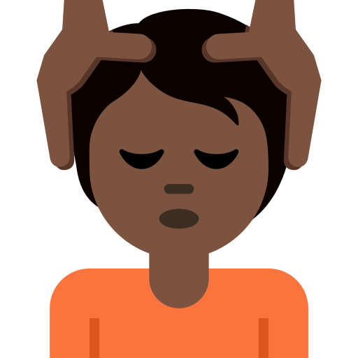 Людині масажують обличчя: дуже темний тон шкіри для Twitter (X) Twemoji 15.0.3