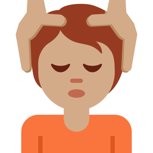 Людині масажують обличчя: середній тон шкіри для Twitter (X) Twemoji 15.0.3