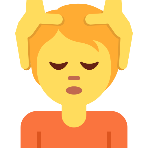 Людині масажують обличчя для Twitter (X) Twemoji 15.0.3