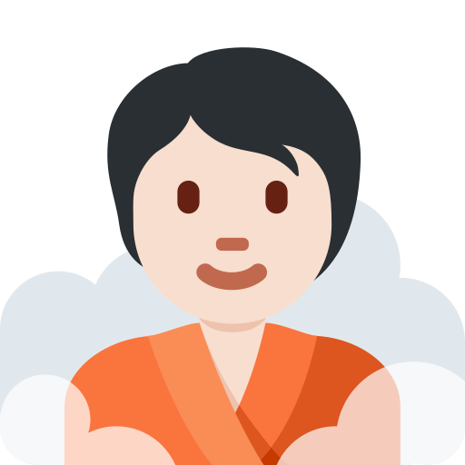 Людина в лазні: дуже світлий тон шкіри для Twitter (X) Twemoji 15.0.3