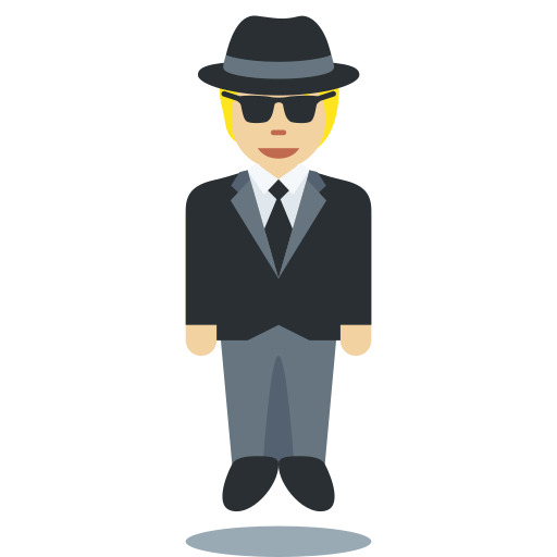 Парящий человек: светлый тон кожи для Twitter (X) Twemoji 15.0.3