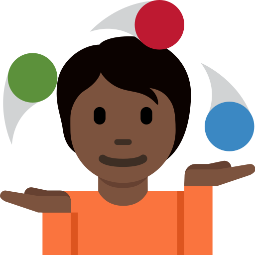 Жонглер: дуже темний тон шкіри для Twitter (X) Twemoji 15.0.3