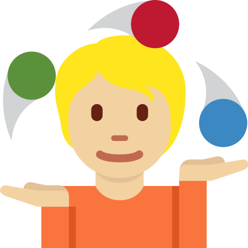 Жонглер: светлый тон кожи для Twitter (X) Twemoji 15.0.3