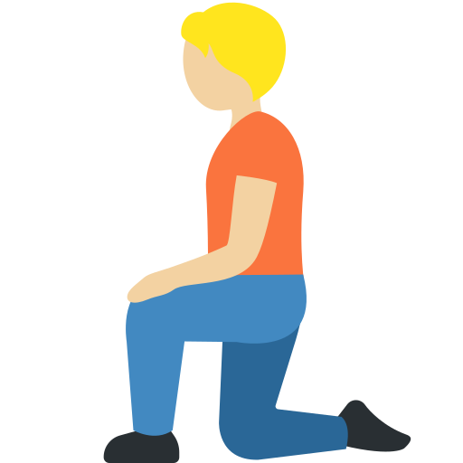 Людина на колінах: світлий тон шкіри для Twitter (X) Twemoji 15.0.3