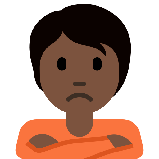 Ображена людина: дуже темний тон шкіри для Twitter (X) Twemoji 15.0.3