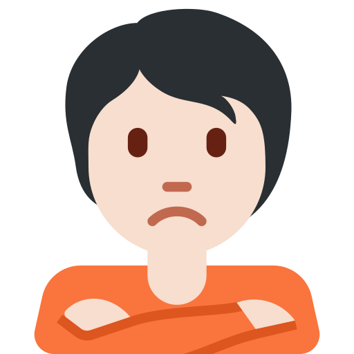 Обиженный человек: очень светлый тон кожи для Twitter (X) Twemoji 15.0.3