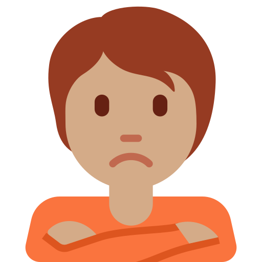 Обиженный человек: средний тон кожи для Twitter (X) Twemoji 15.0.3