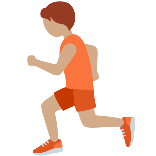 Людина біжить: середній тон шкіри для Twitter (X) Twemoji 15.0.3