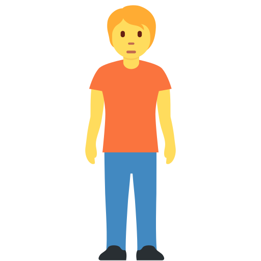 Людина стоїть для Twitter (X) Twemoji 15.0.3