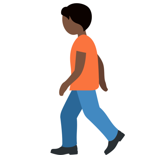 Людина йде: дуже темний тон шкіри для Twitter (X) Twemoji 15.0.3