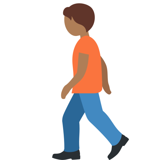 Людина йде: темний тон шкіри для Twitter (X) Twemoji 15.0.3