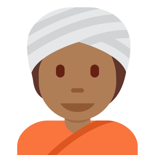Людина в тюрбані: темний тон шкіри для Twitter (X) Twemoji 15.0.3