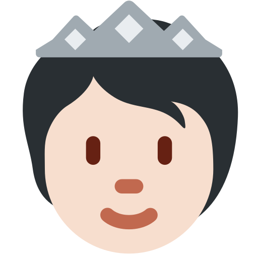 Людина з короною: дуже світлий тон шкіри для Twitter (X) Twemoji 15.0.3