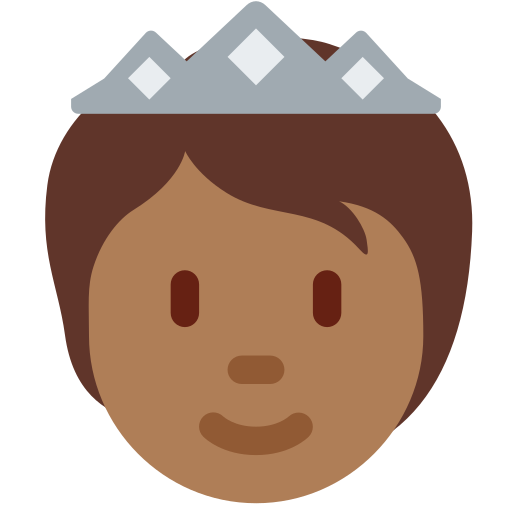 Людина з короною: темний тон шкіри для Twitter (X) Twemoji 15.0.3