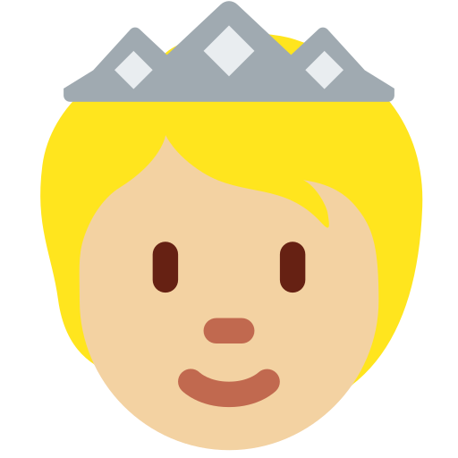 Людина з короною: світлий тон шкіри для Twitter (X) Twemoji 15.0.3