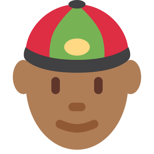 Чоловік у китайській шапці: темний тон шкіри для Twitter (X) Twemoji 15.0.3