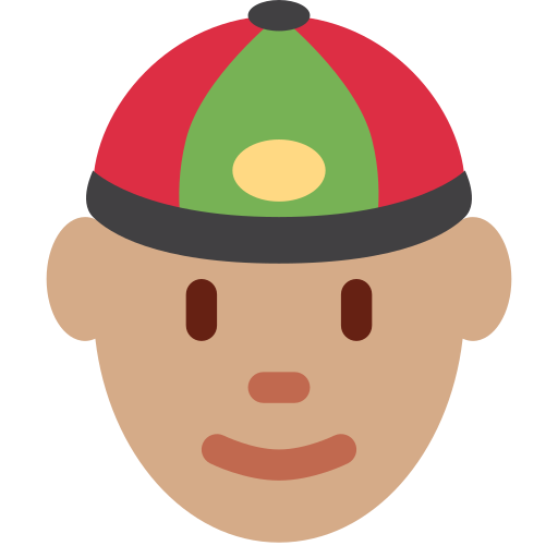 Чоловік у китайській шапці: середній тон шкіри для Twitter (X) Twemoji 15.0.3