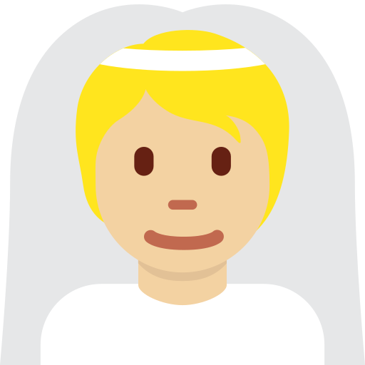 Наречена: світлий тон шкіри для Twitter (X) Twemoji 15.0.3