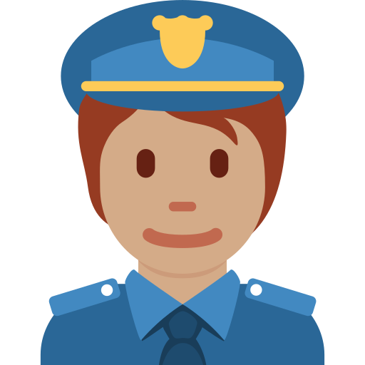 Полицейский: средний тон кожи для Twitter (X) Twemoji 15.0.3