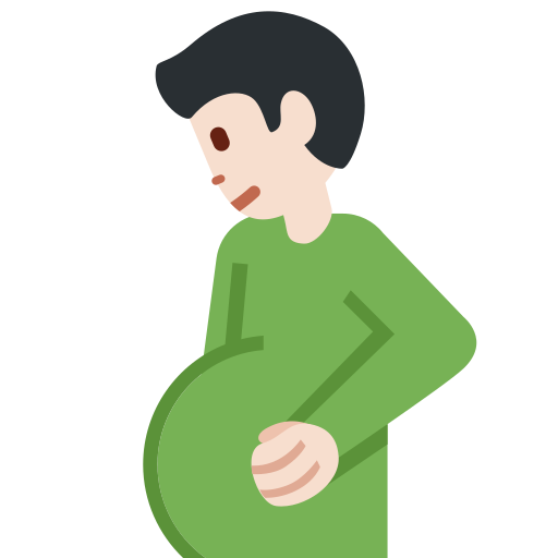 Вагітний чоловік: світлий тон шкіри для Twitter (X) Twemoji 15.0.3