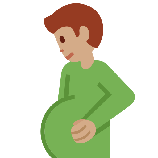 Вагітний чоловік: середній тон шкіри для Twitter (X) Twemoji 15.0.3