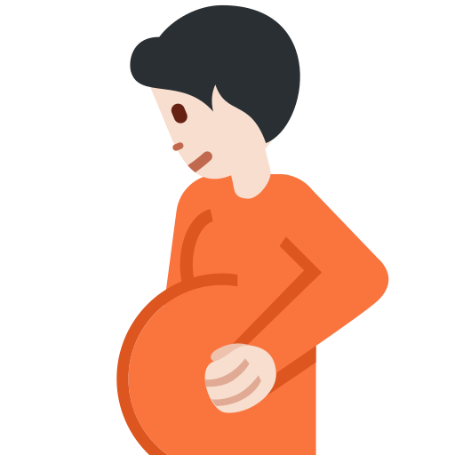 Вагітна людина: дуже світлий тон шкіри для Twitter (X) Twemoji 15.0.3