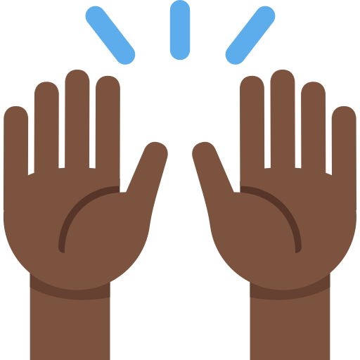 Ура: очень темный тон кожи для Twitter (X) Twemoji 15.0.3