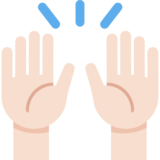 Ура: очень светлый тон кожи для Twitter (X) Twemoji 15.0.3