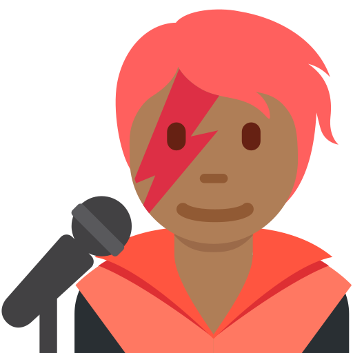 Співак: темний тон шкіри для Twitter (X) Twemoji 15.0.3