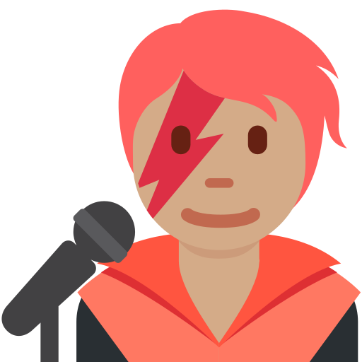 Співак: середній тон шкіри для Twitter (X) Twemoji 15.0.3