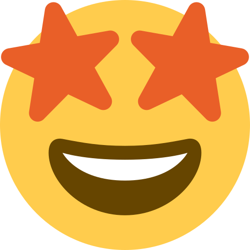 Звезды в глазах для Twitter (X) Twemoji 15.0.3