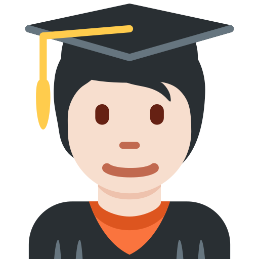 Учень: дуже світлий тон шкіри для Twitter (X) Twemoji 15.0.3