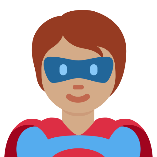Супергерой: середній тон шкіри для Twitter (X) Twemoji 15.0.3