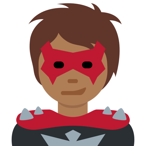 Суперлиходій: темний тон шкіри для Twitter (X) Twemoji 15.0.3