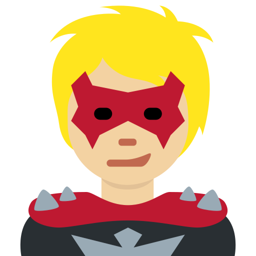 Суперлиходій: світлий тон шкіри для Twitter (X) Twemoji 15.0.3