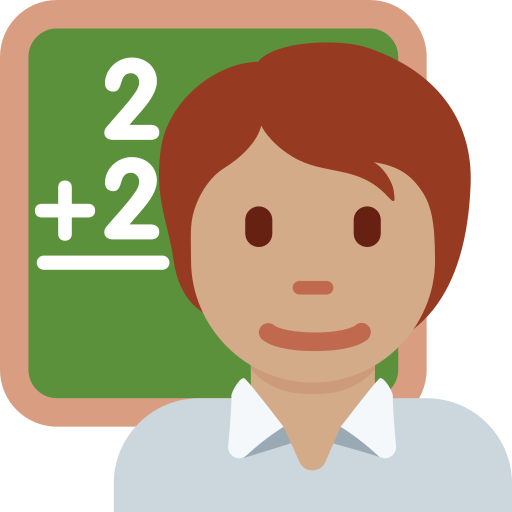 Педагог: средний тон кожи для Twitter (X) Twemoji 15.0.3