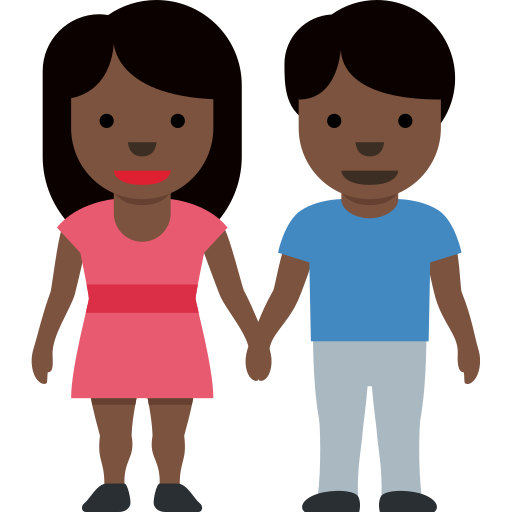 Мужчина и женщина: очень темный тон кожи для Twitter (X) Twemoji 15.0.3