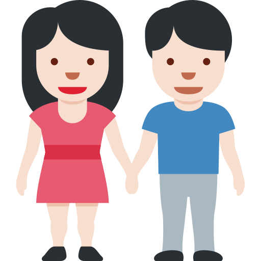 Мужчина и женщина: очень светлый тон кожи для Twitter (X) Twemoji 15.0.3
